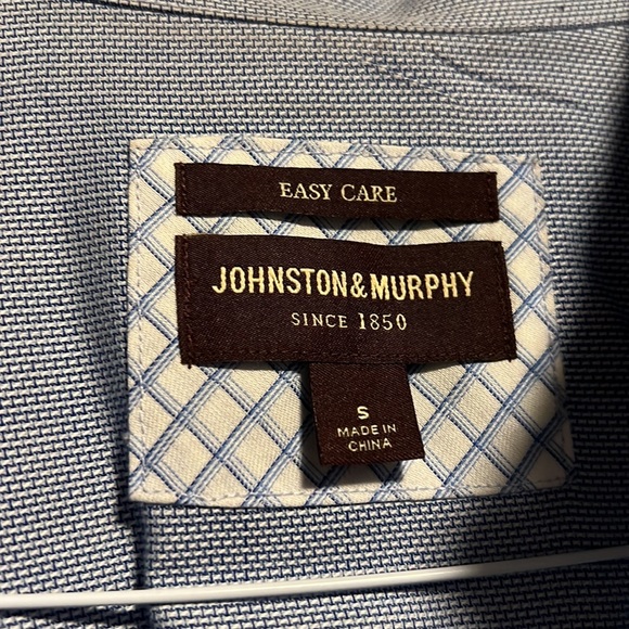 Johnston & Murphy, Men’s Dress Shirt. Size S. Blue with self pattern. - Picture 2 of 4